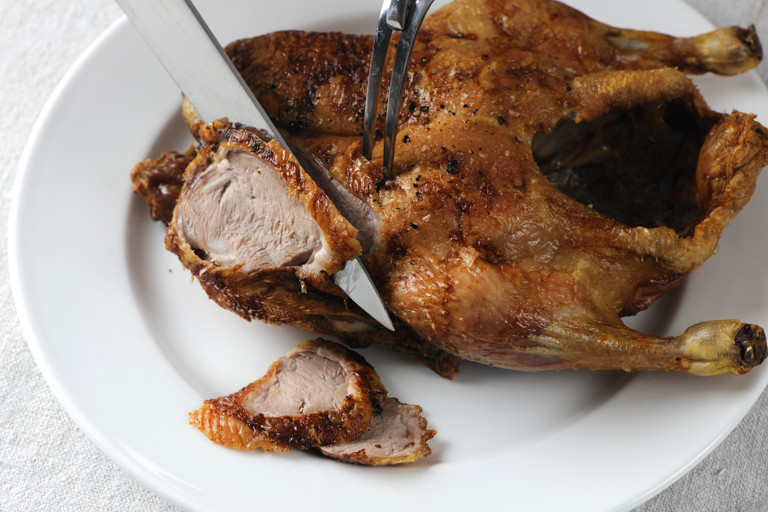Whole roast duck with Szechuan sauce